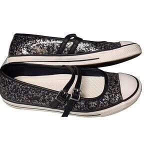Converse Chuck Taylor All Star Dainty Mary Jane Glitter Slip-On Shoes Size 8